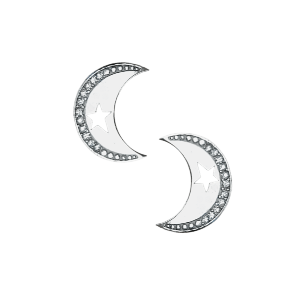 Sylvia silver moon earrings